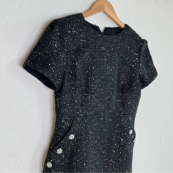 Ann Taylor Sparkle Button Trim Sequin Tweed Dress - Picture 6 of 10